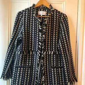 Cupcakes & Cashmere Designer-Inspired Long Cardigan - Black, White & Navy